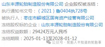 司股权冻结冻结期限至2028年爱游戏ayx网站山东一轮胎公(图5)